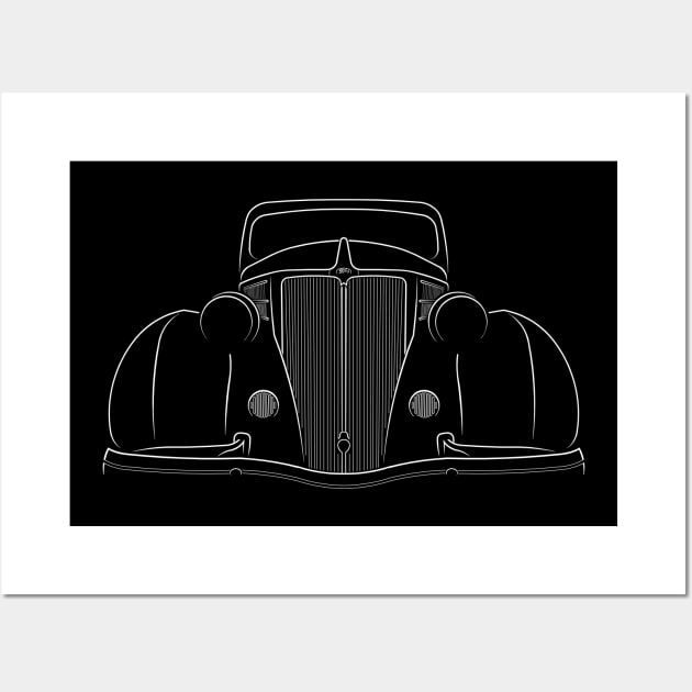 1936 Ford - front stencil, white Wall Art by mal_photography